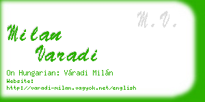 milan varadi business card