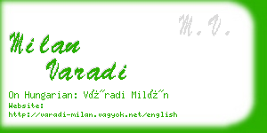 milan varadi business card